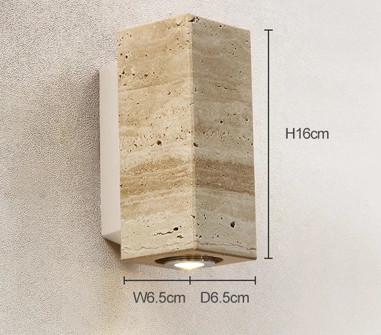Travertin | Nowoczesna lampa ścienna LED z naturalnego kamienia