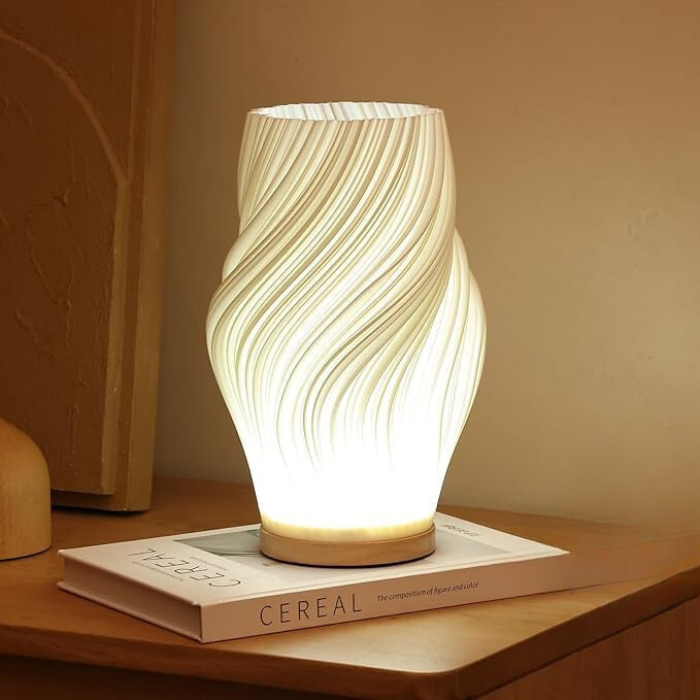 Serene Wavecrest | Designerska lampa stołowa o falistym kształcie