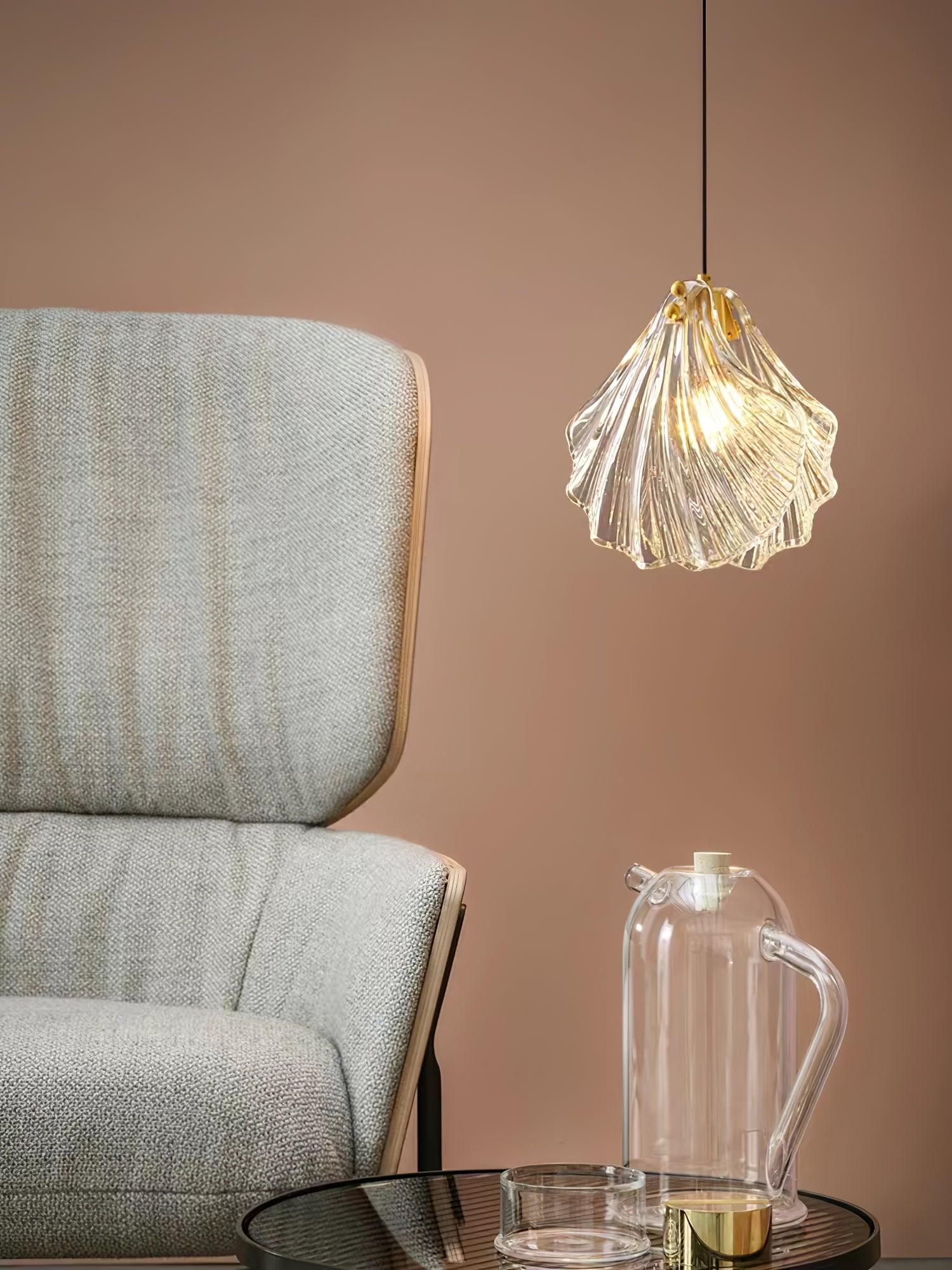 Coralia | Szklana lampa wisząca w kształcie muszli