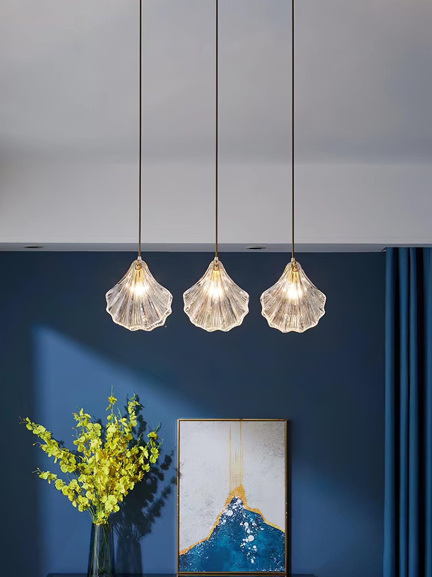 Coralia | Szklana lampa wisząca w kształcie muszli