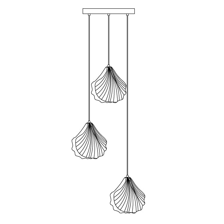 Coralia | Szklana lampa wisząca w kształcie muszli