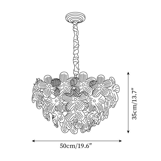 Serelis | lampa wisząca z kryształowymi kwiatami