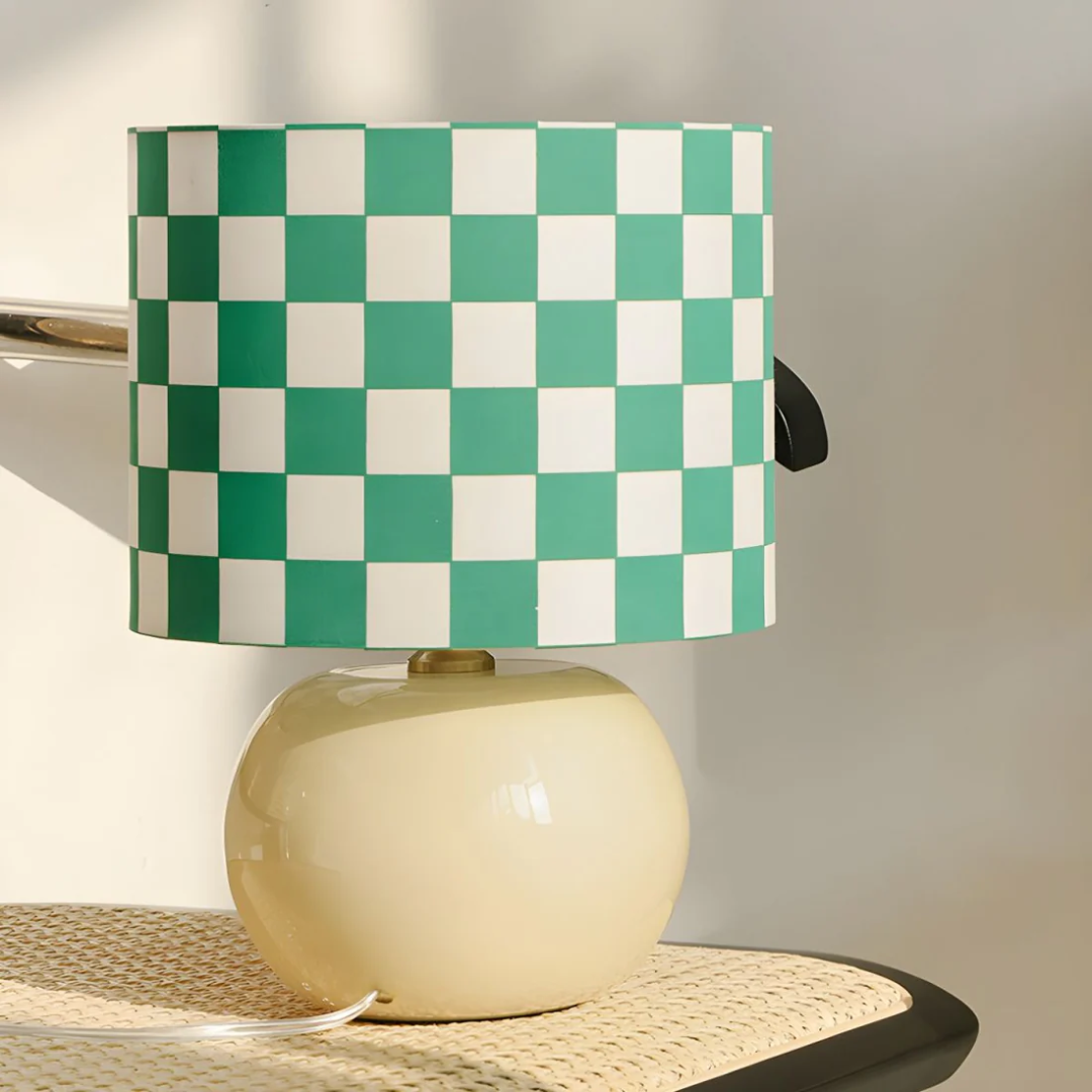 Nivora | Lampa stołowa szklana w kratkę