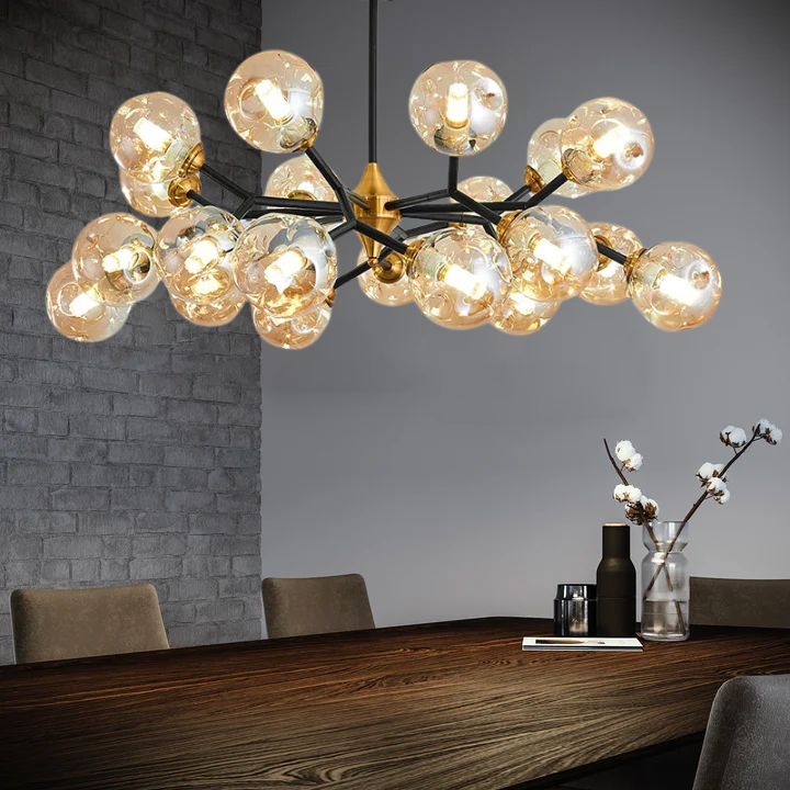 Virello | Lampa sufitowa z kulkami ze szkła dymnego