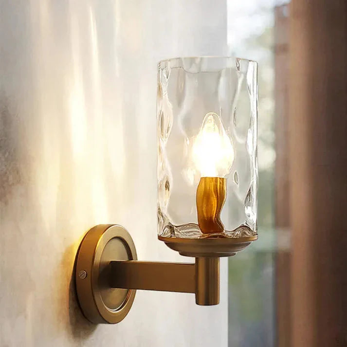 Glavira | Szklana lampa ścienna w kształcie cylindra