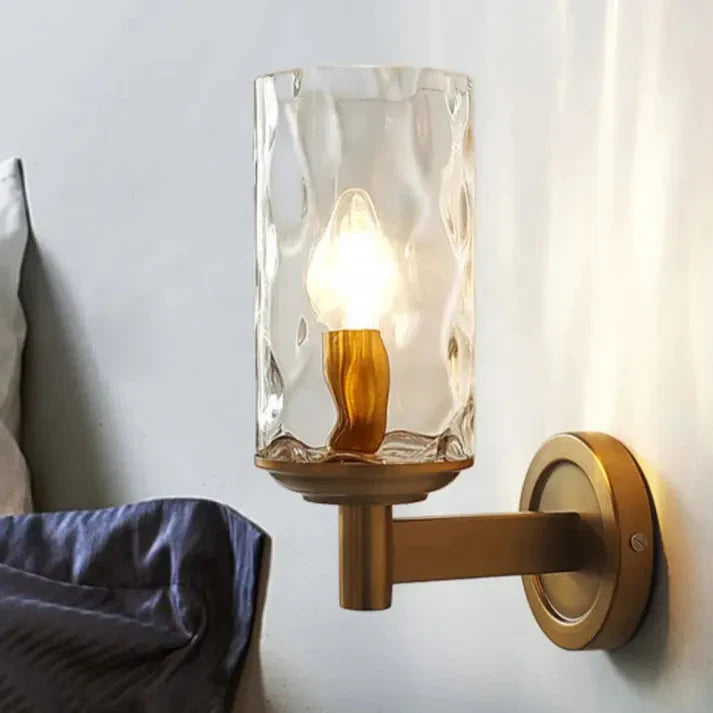 Glavira | Szklana lampa ścienna w kształcie cylindra