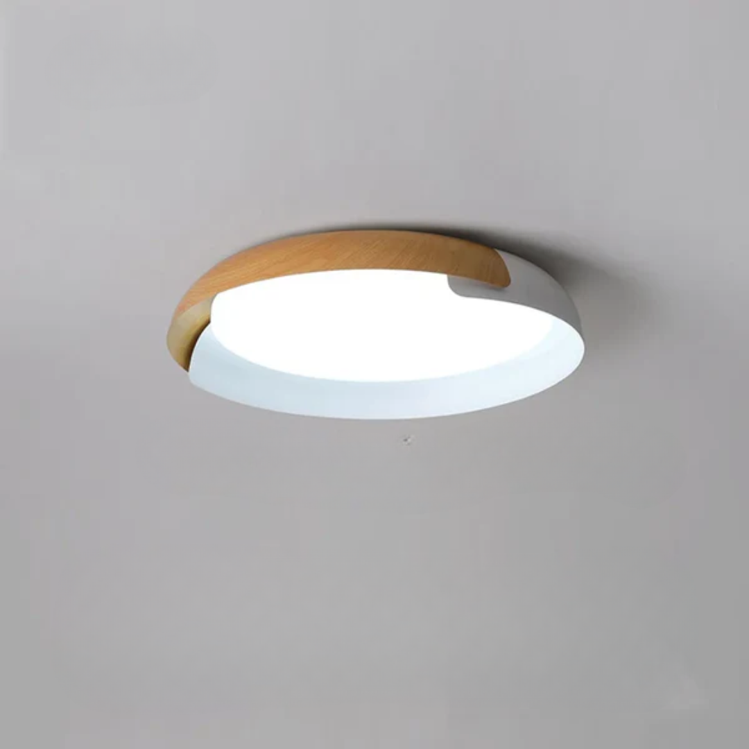 Aurelio – lampa sufitowa LED z drewnianą ramą