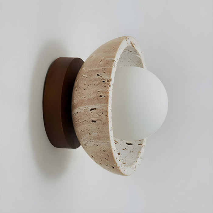 Boho | Kinkiet LED z naturalnego kamienia trawertynowego