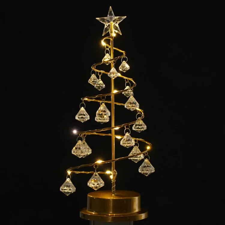 Crystava | Lampa ozdobna na choinkę z kryształkami LED