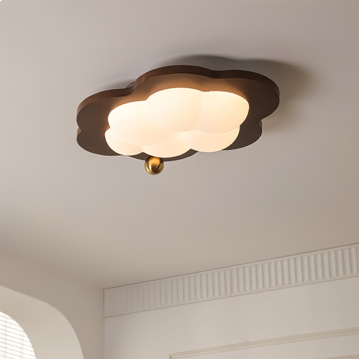 Loft | Drewniana lampa sufitowa LED