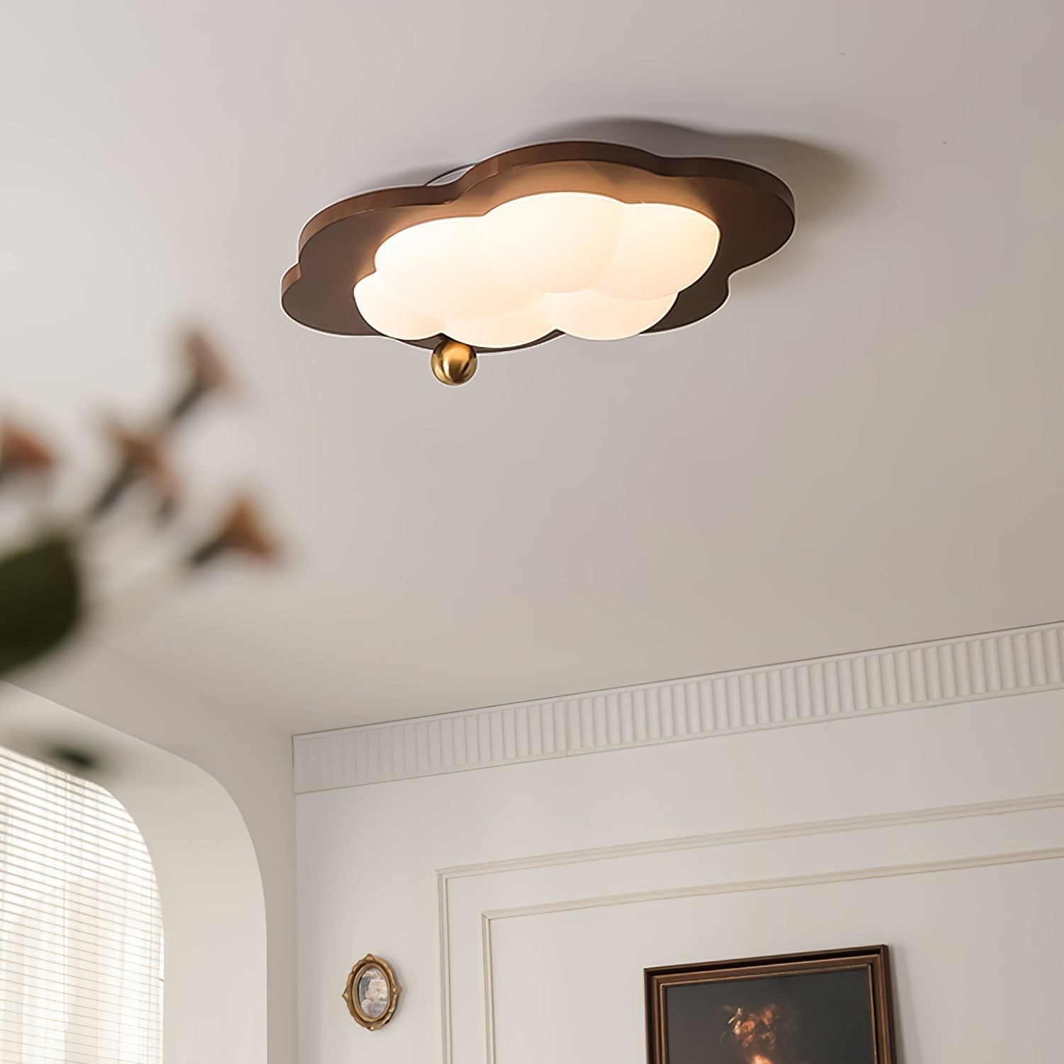 Loft | Drewniana lampa sufitowa LED