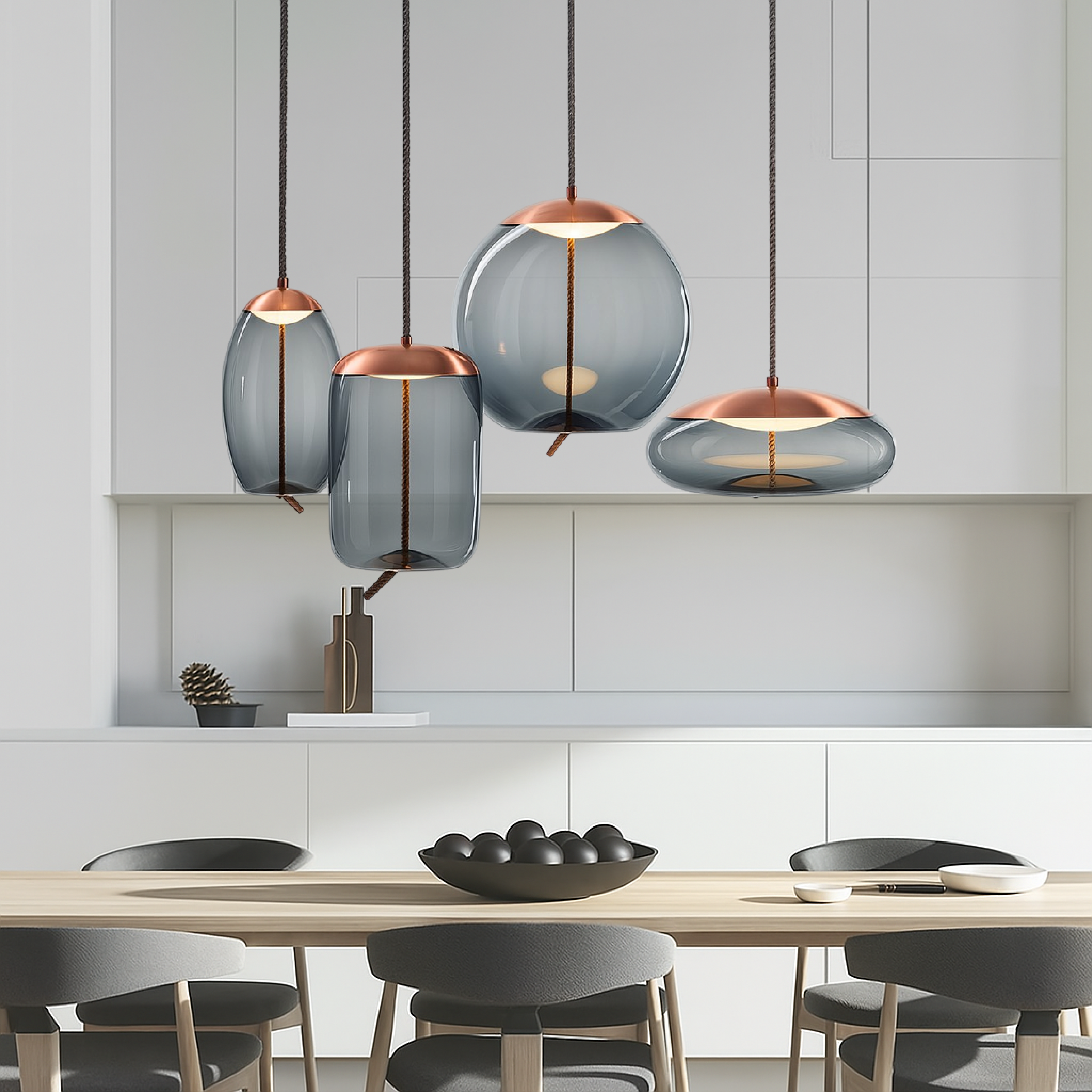 Veyora | Lampa wisząca z ręcznie dmuchanego szkła