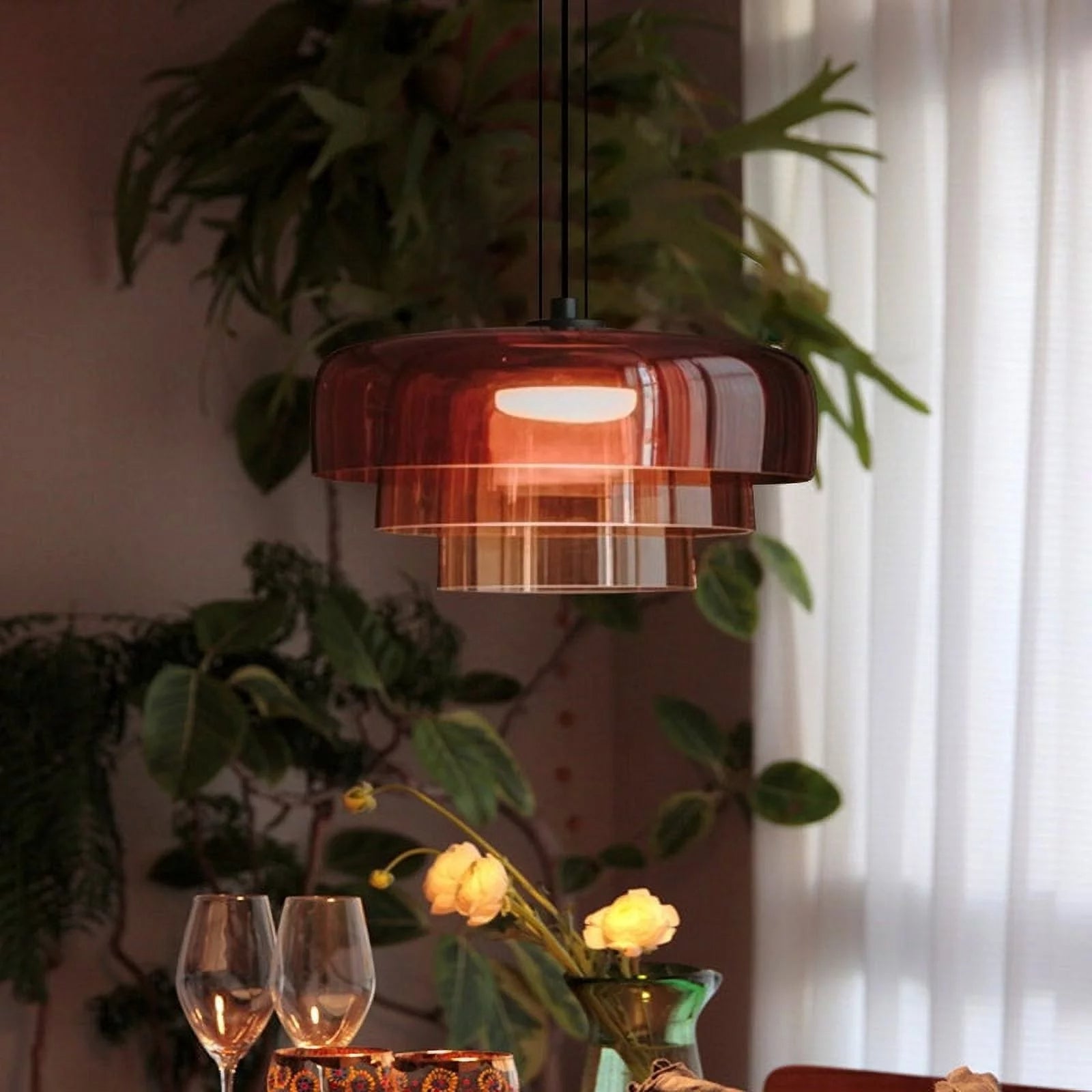 Aureon | Lampa wisząca z barwionego szkła