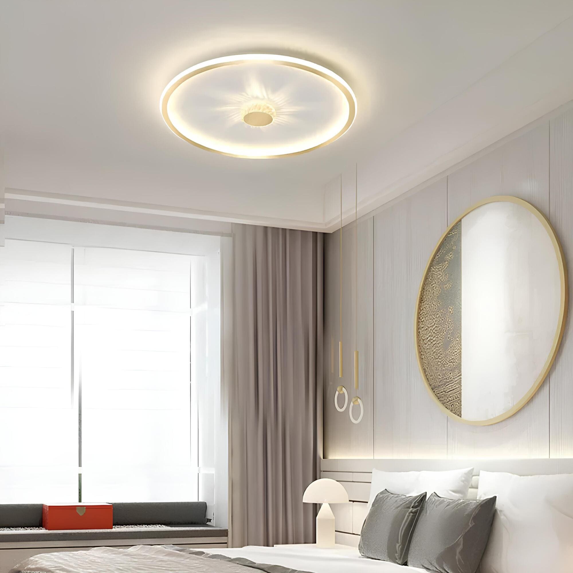Lampa sufitowa LED | Ściemnialna sypialnia, salon