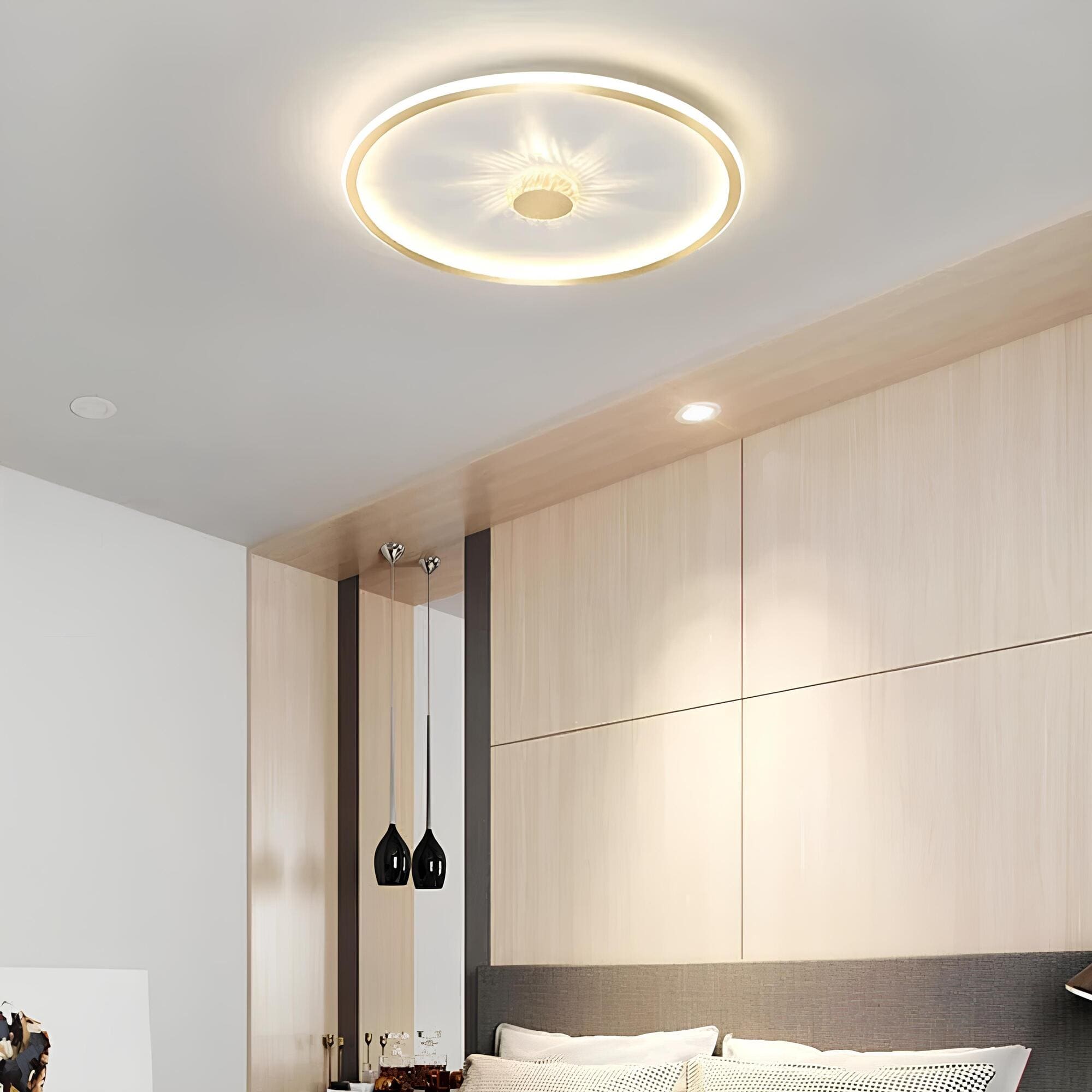 Lampa sufitowa LED | Ściemnialna sypialnia, salon