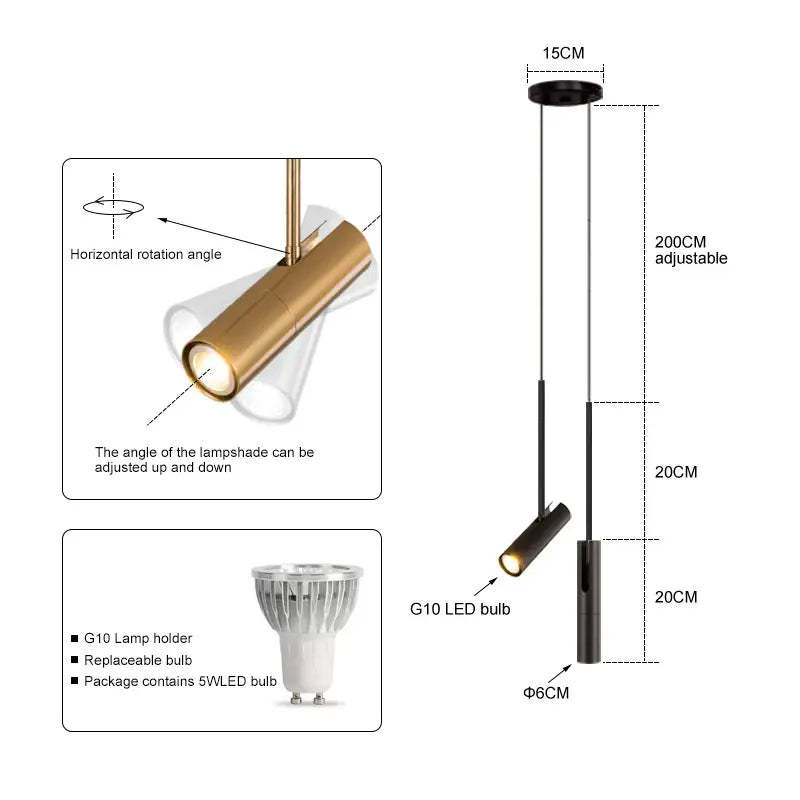 Toriva | Lampa wisząca w kształcie cylindra