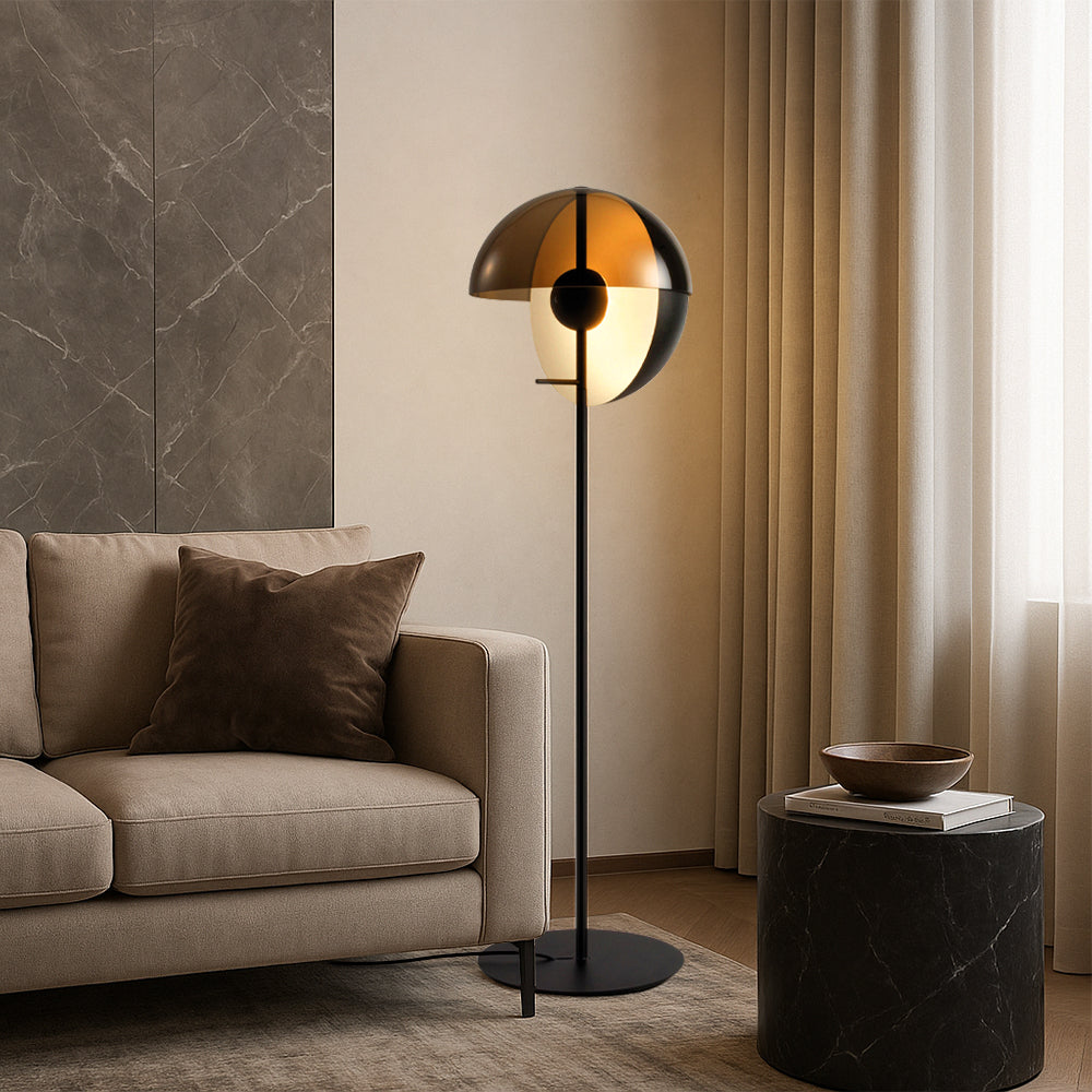 Arvella | Lampa podłogowa w stylu retro o półkulistym kształcie