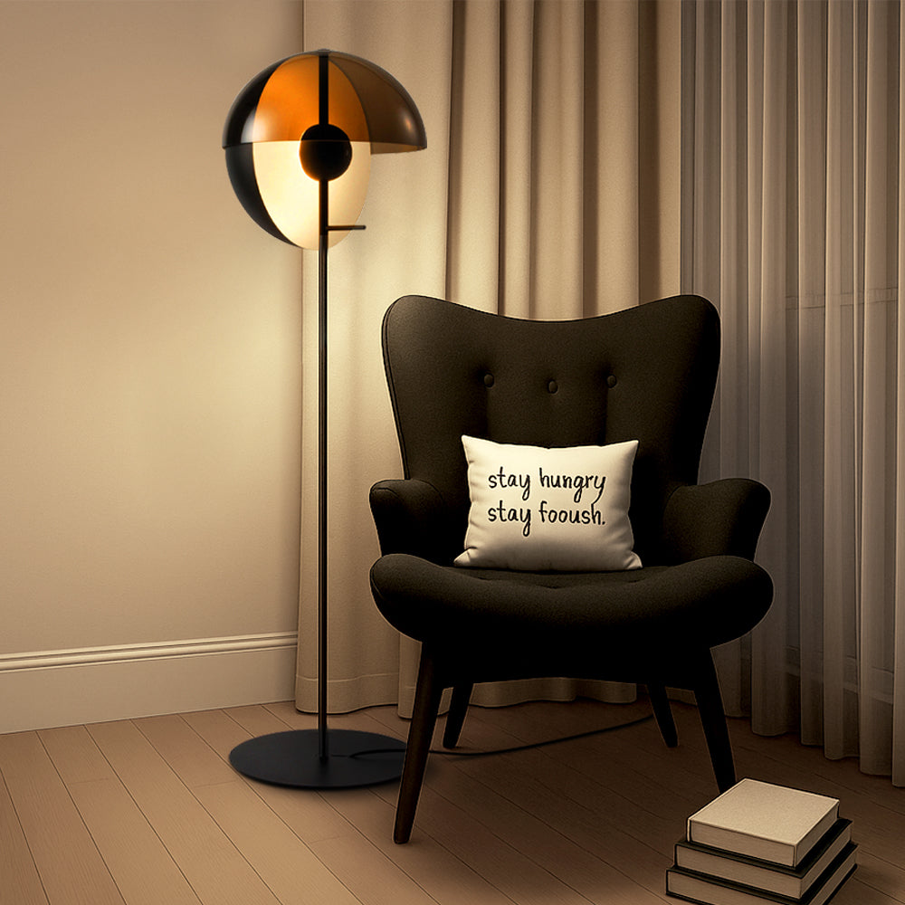 Arvella | Lampa podłogowa w stylu retro o półkulistym kształcie