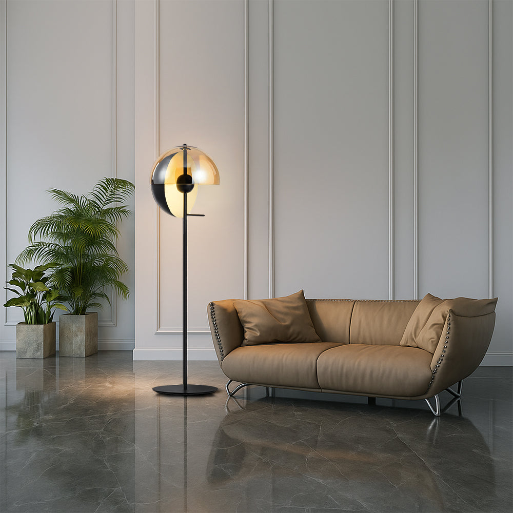 Arvella | Lampa podłogowa w stylu retro o półkulistym kształcie