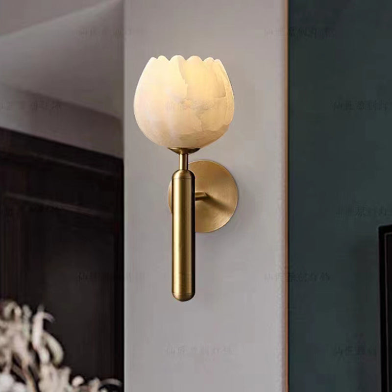 Florien | Kwiatowa lampa ścienna z szklanym kloszem