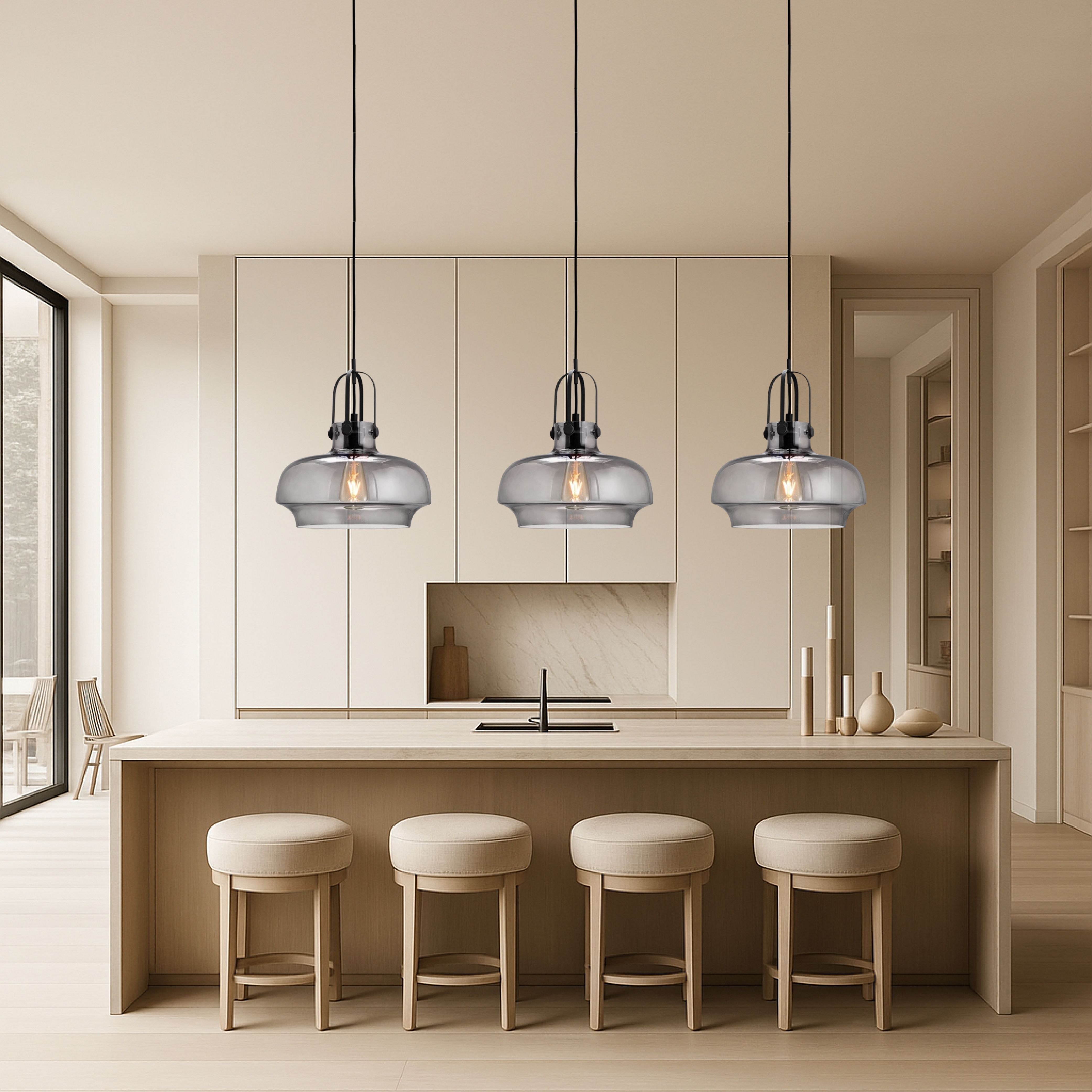 Florano | Lampa wisząca ze szkła opalowego