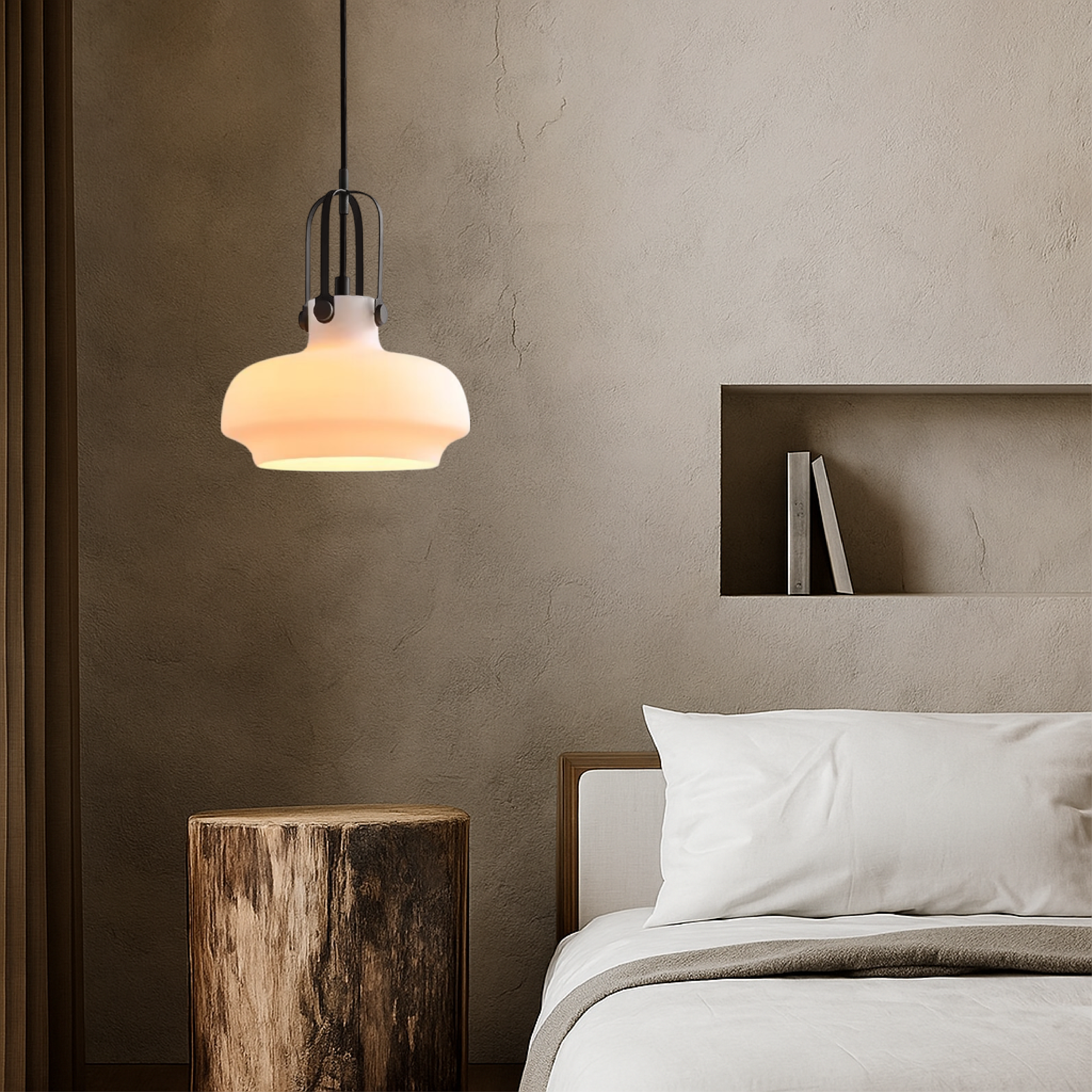 Florano | Lampa wisząca ze szkła opalowego