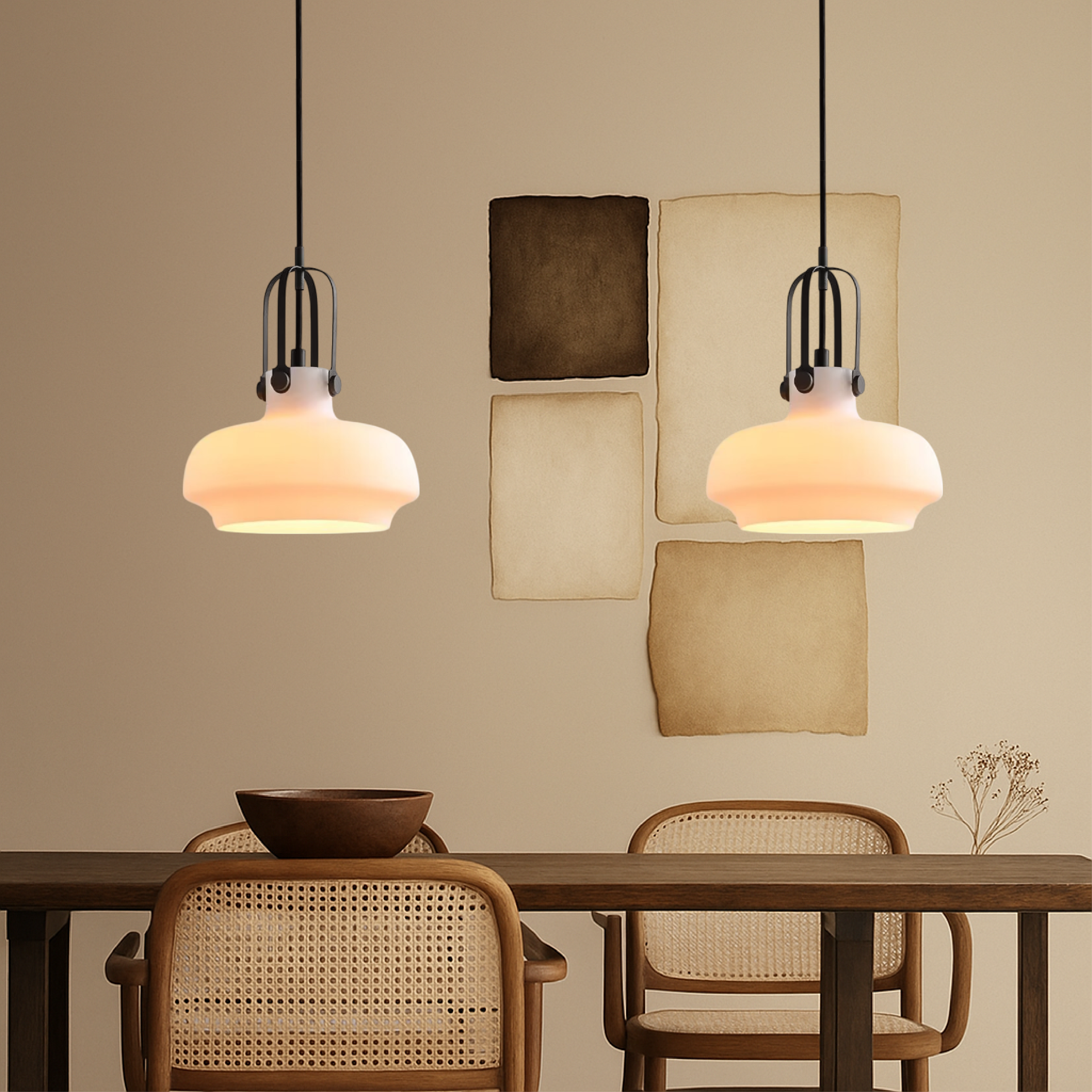 Florano | Lampa wisząca ze szkła opalowego