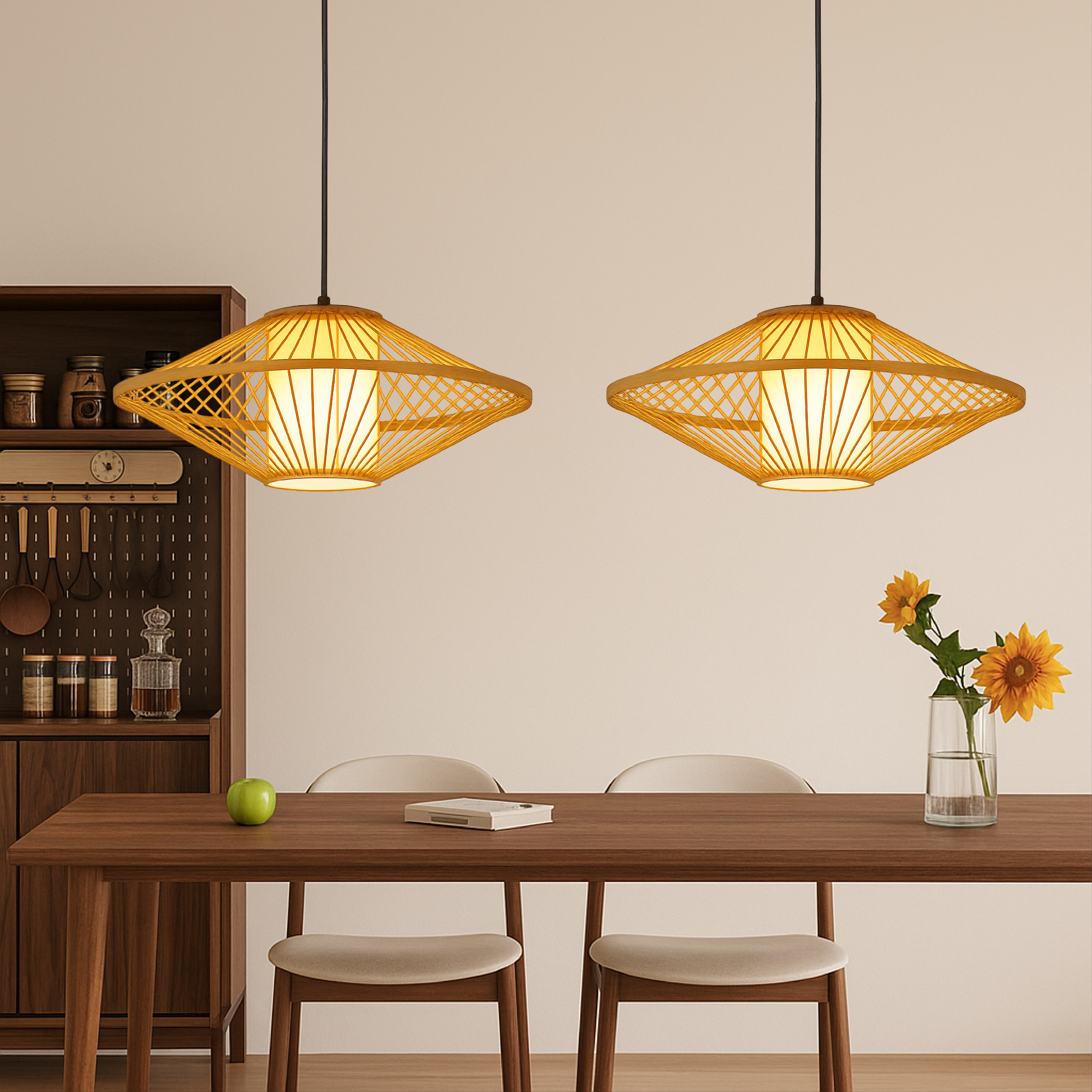 Zeyora | Lampa wisząca z tkaniny geometrycznej