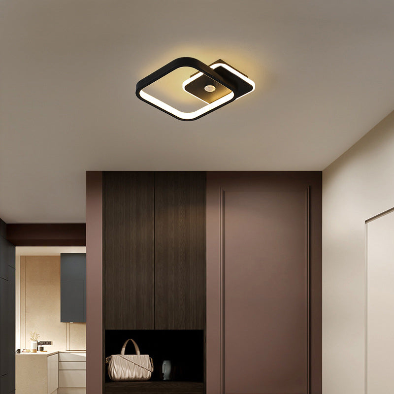 Zerian | Kwadratowa lampa sufitowa z ramką LED