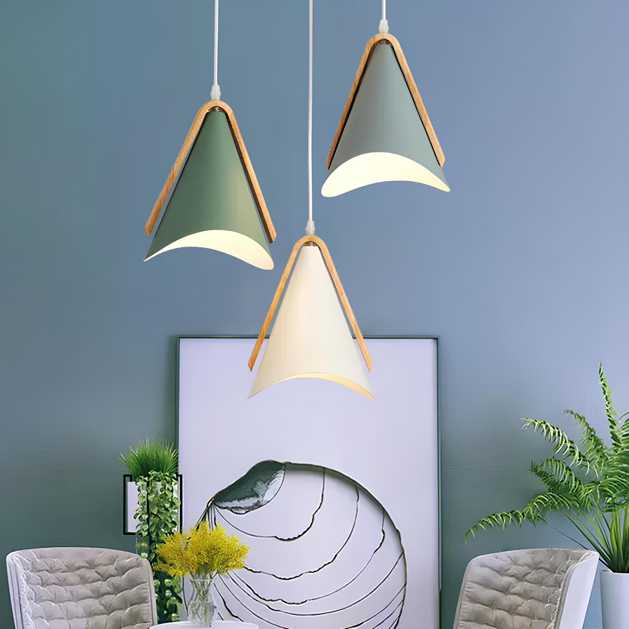 Teyra | Lampa wisząca w drewnianej ramie