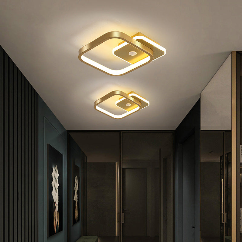 Zerian | Kwadratowa lampa sufitowa z ramką LED