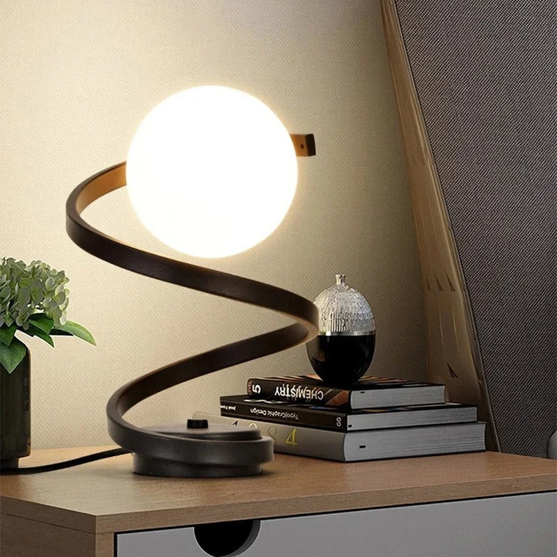 Kulisty kształt diody LED | Minimalistyczna lampa stołowa