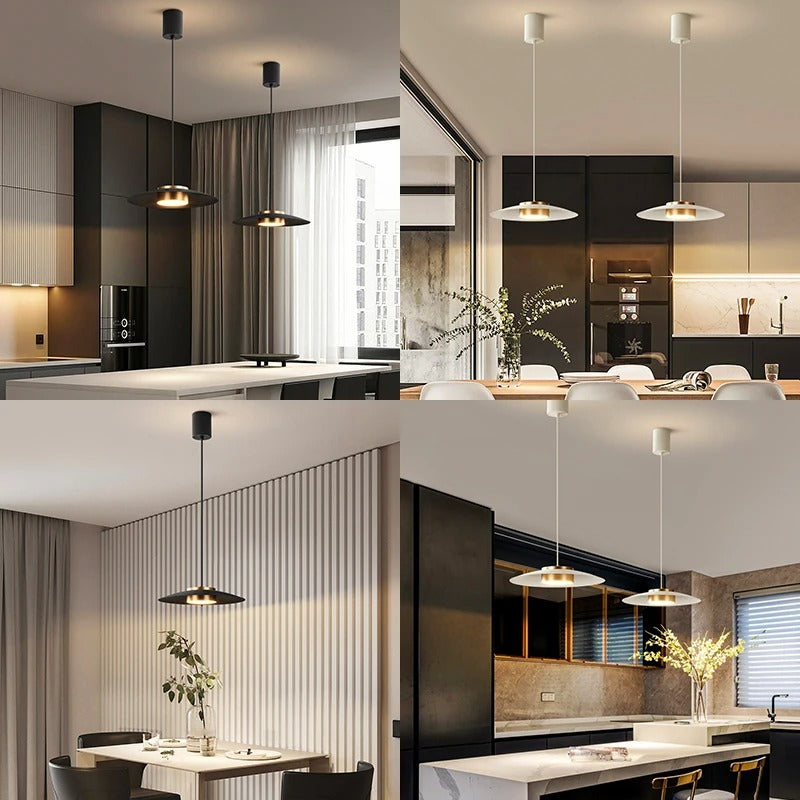 Alvra | Lampa wisząca w płaskim kloszu