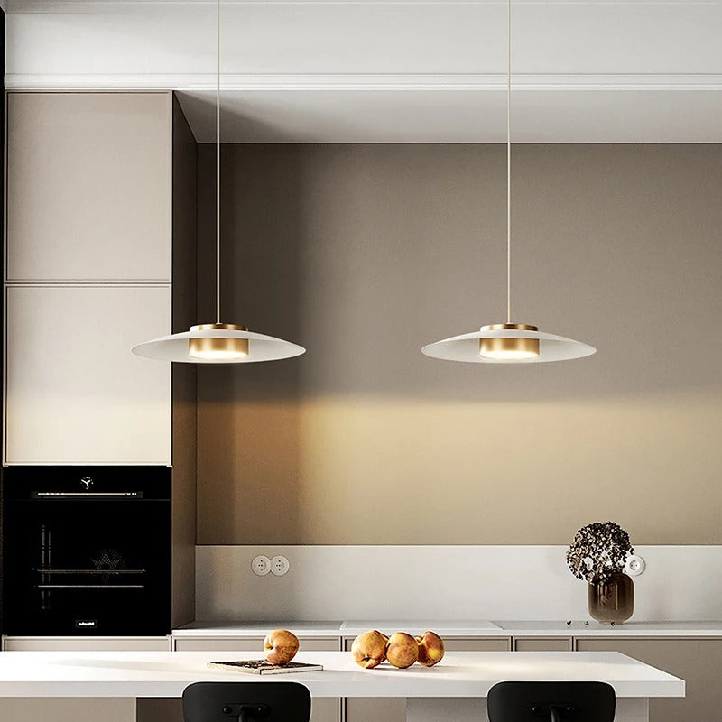 Alvra | Lampa wisząca w płaskim kloszu