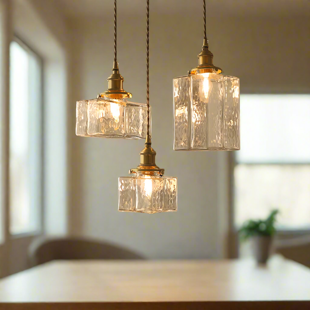 Orvani – lampa wisząca LED z kloszem w kształcie sześcianu