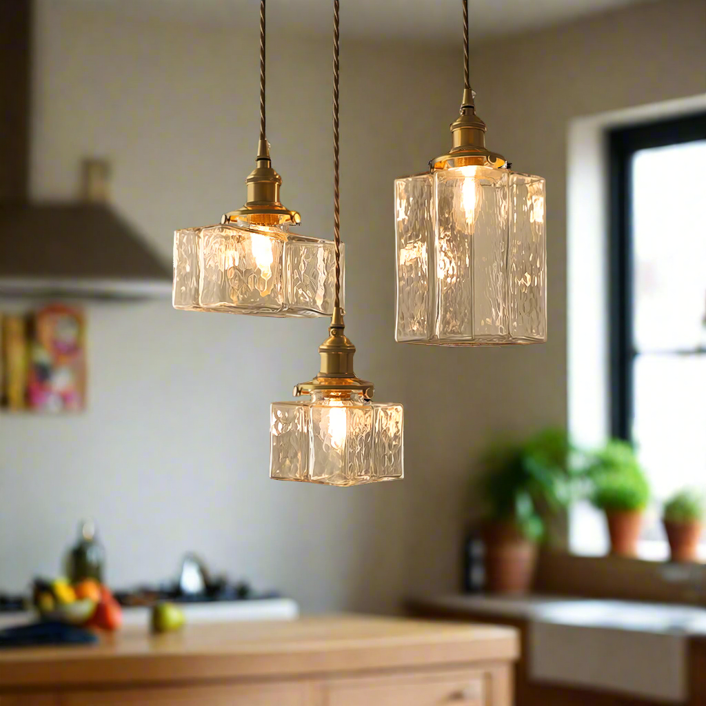 Orvani – lampa wisząca LED z kloszem w kształcie sześcianu