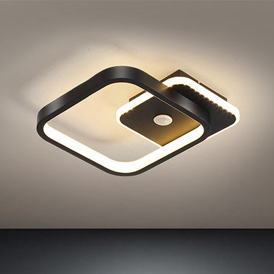 Zerian | Kwadratowa lampa sufitowa z ramką LED