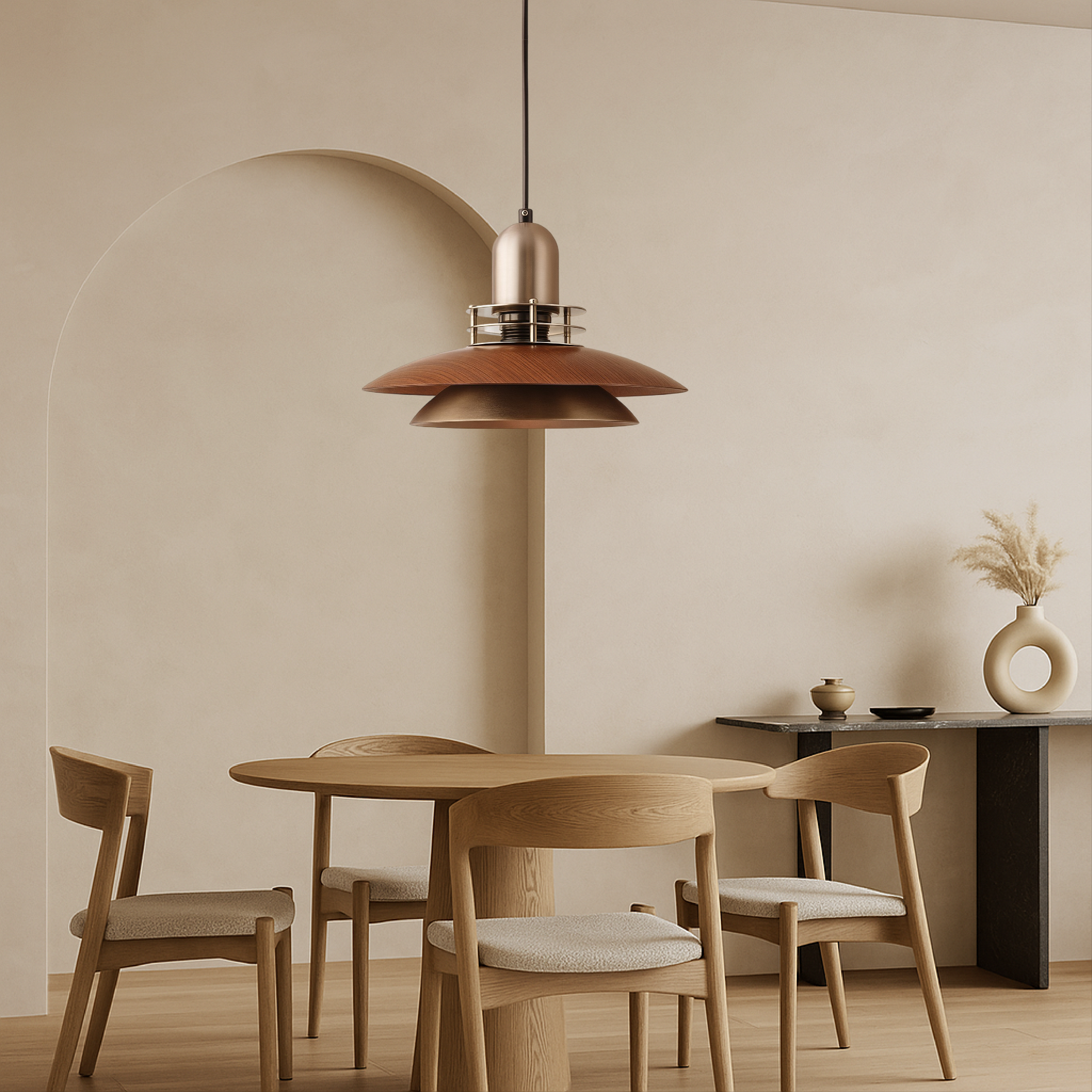 Tavaro | Lampa wisząca z drewnianym wzorem