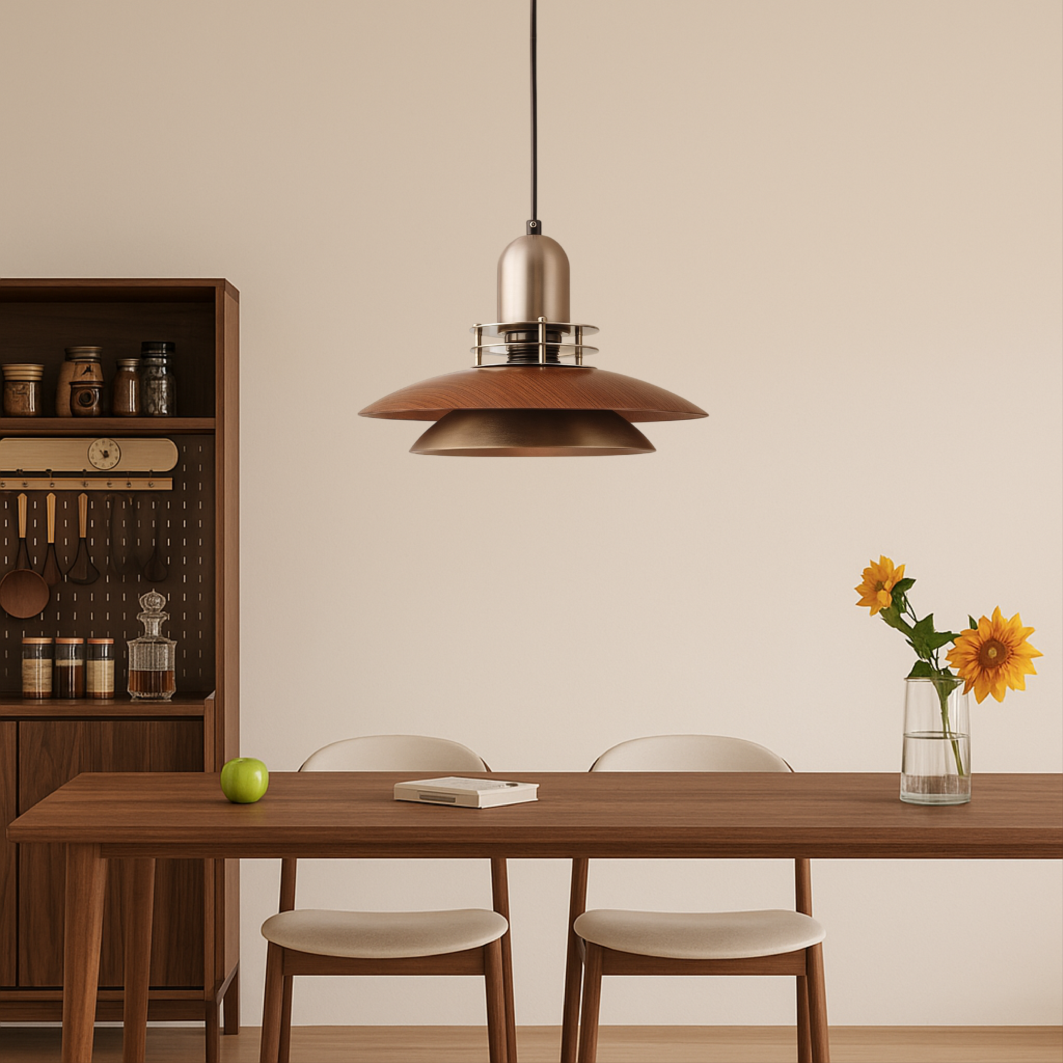 Tavaro | Lampa wisząca z drewnianym wzorem