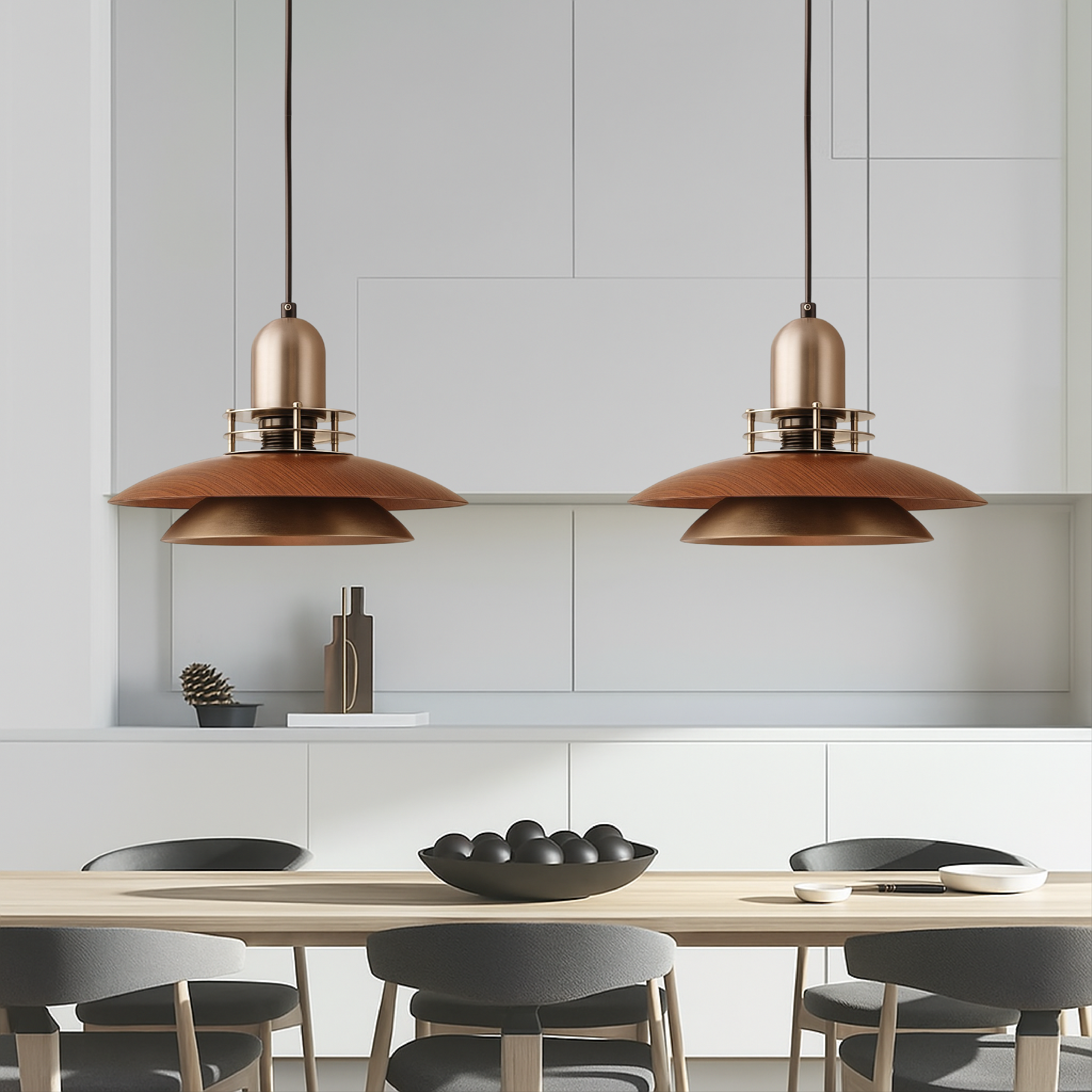 Tavaro | Lampa wisząca z drewnianym wzorem