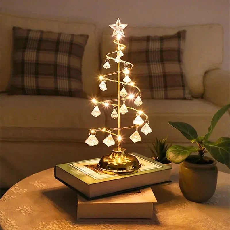 Crystava | Lampa ozdobna na choinkę z kryształkami LED