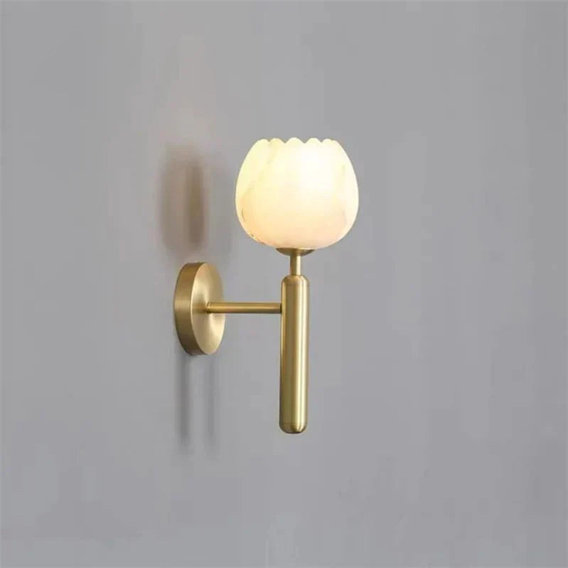 Florien | Kwiatowa lampa ścienna z szklanym kloszem