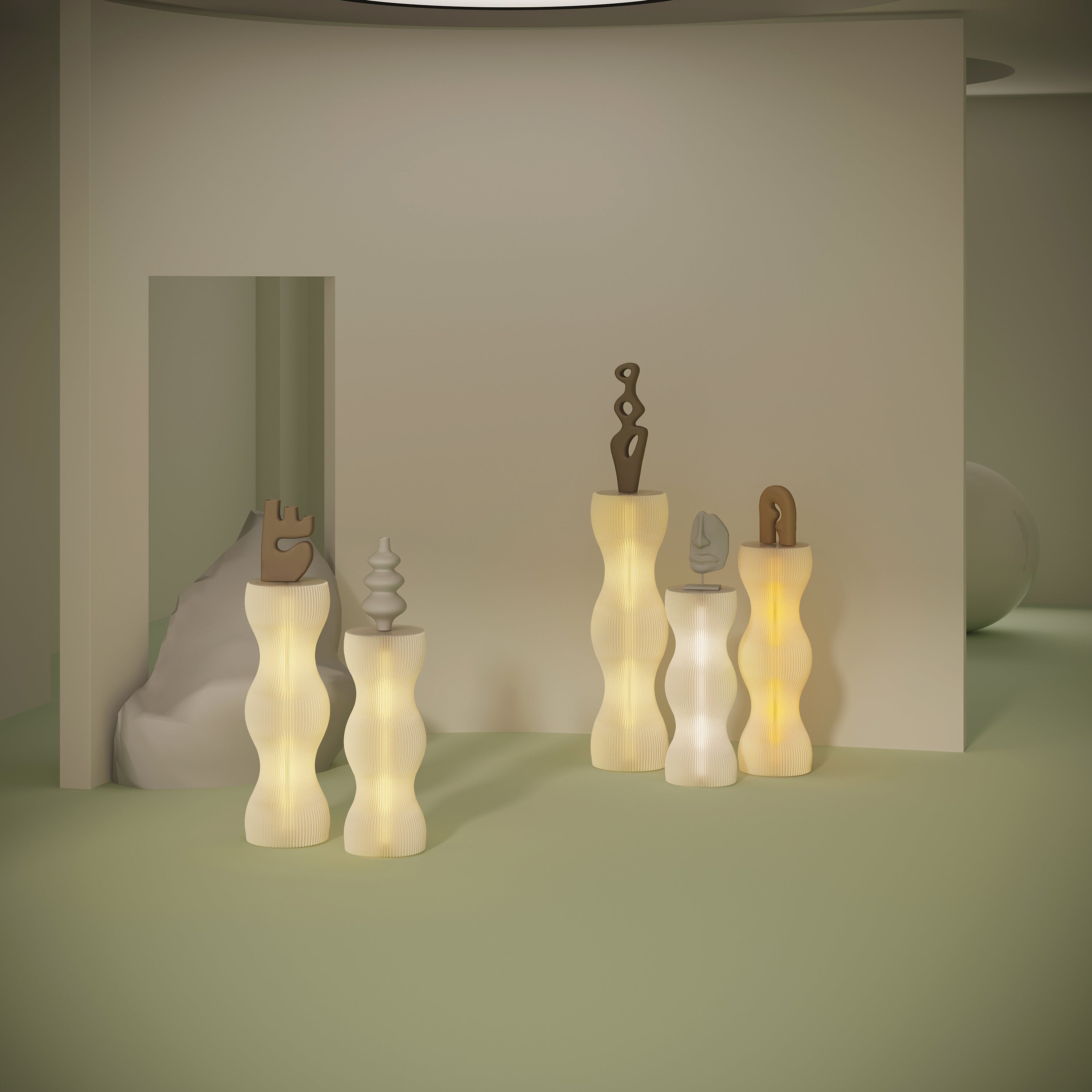 Sculptura | Artystyczna lampa podłogowa w kształcie fali