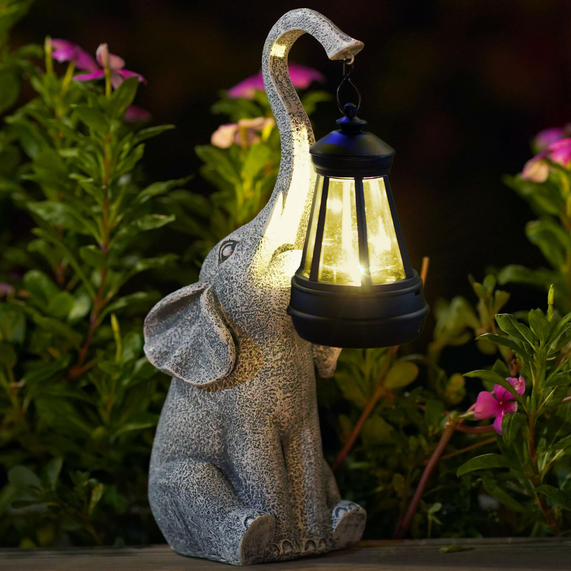 Sanura | Solarowa lampa ogrodowa z figurką słonia