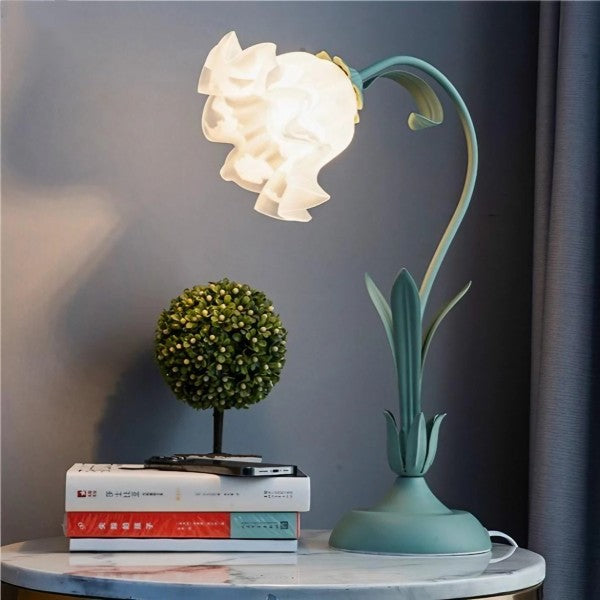 Florina | Kwiatowa lampa stołowa z kloszem w kształcie kwiatu