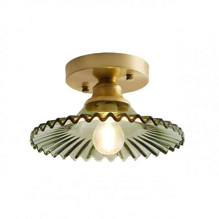 Clyvara | Szklana lampa sufitowa o plisowanym designie