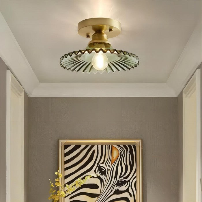 Clyvara | Szklana lampa sufitowa o plisowanym designie
