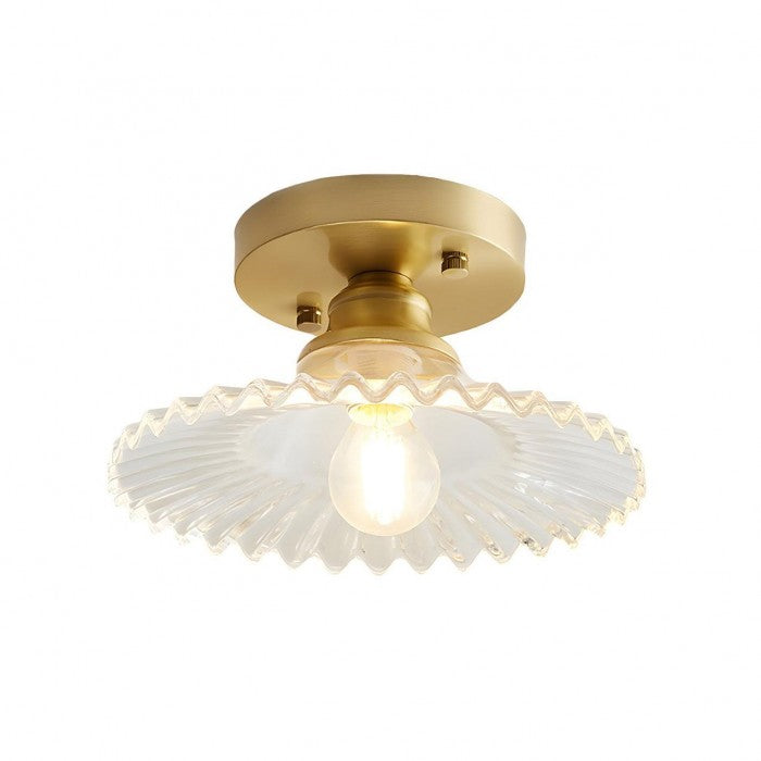 Clyvara | Szklana lampa sufitowa o plisowanym designie