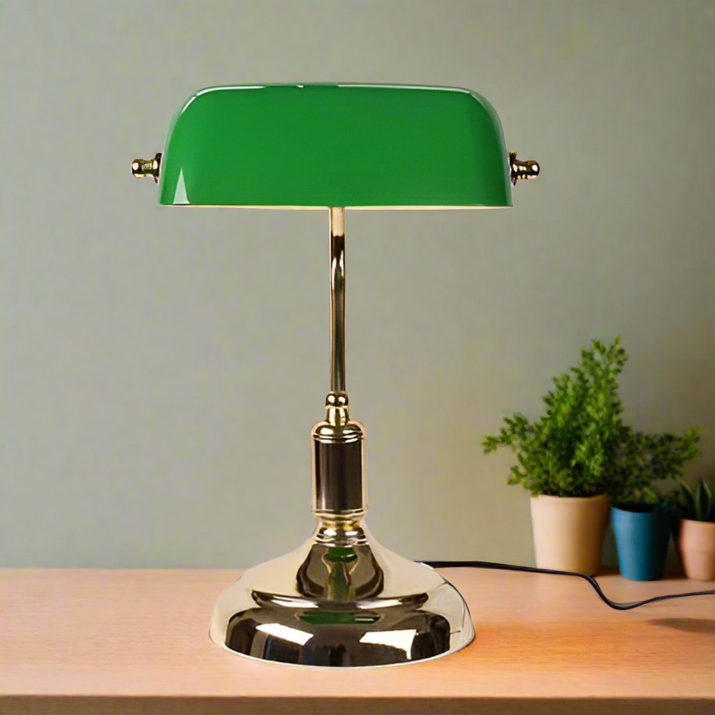Aurelen | lampa biurkowa w stylu retro z mosiądzu